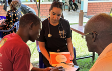 Shazreh Bukhari with patients in Kenya